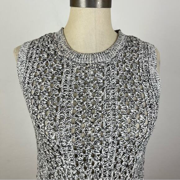 Theory Meenaly Black and White Knit Tunic - Picture 3 of 8